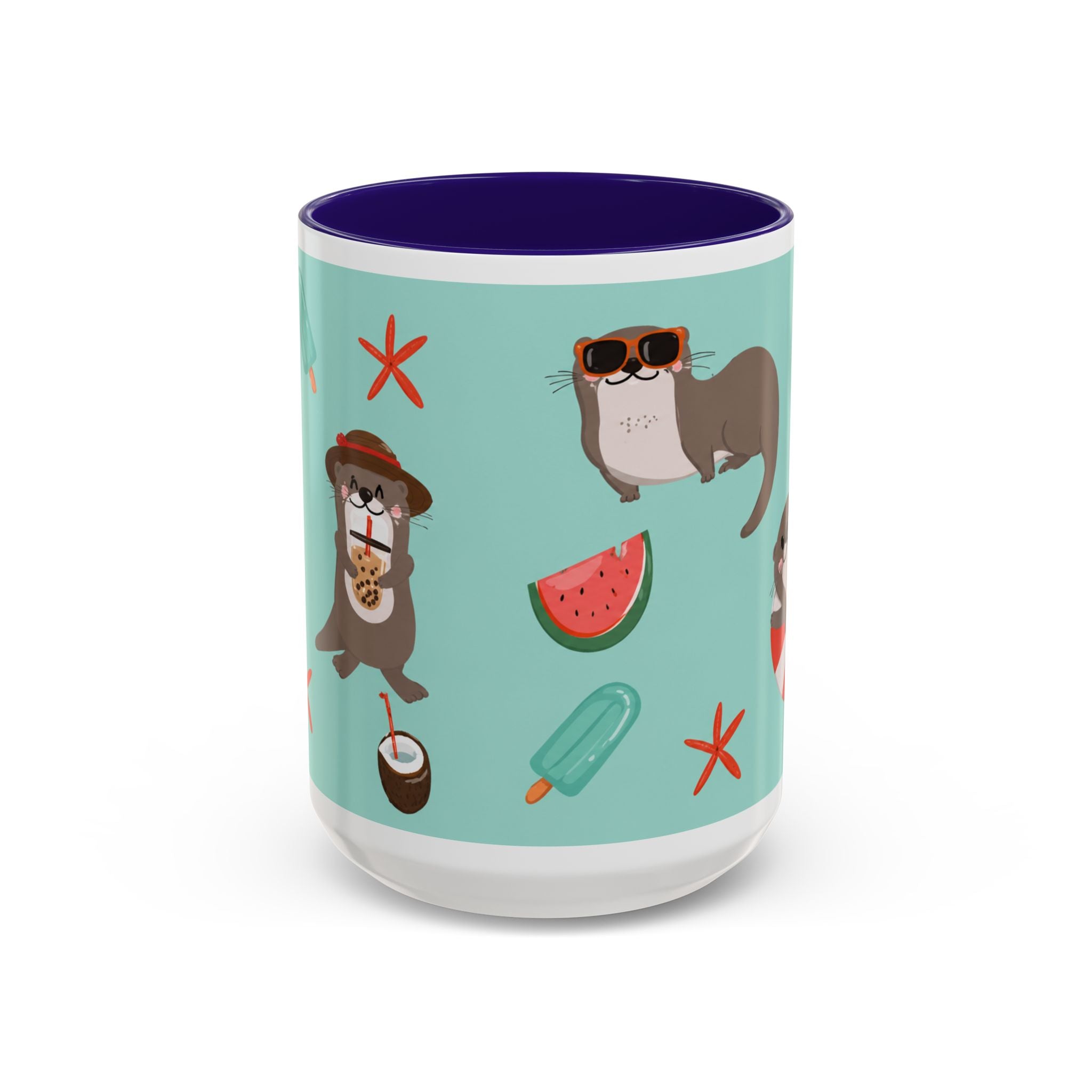 Summer Otter Pattern Coffee Mug (11oz & 15oz)