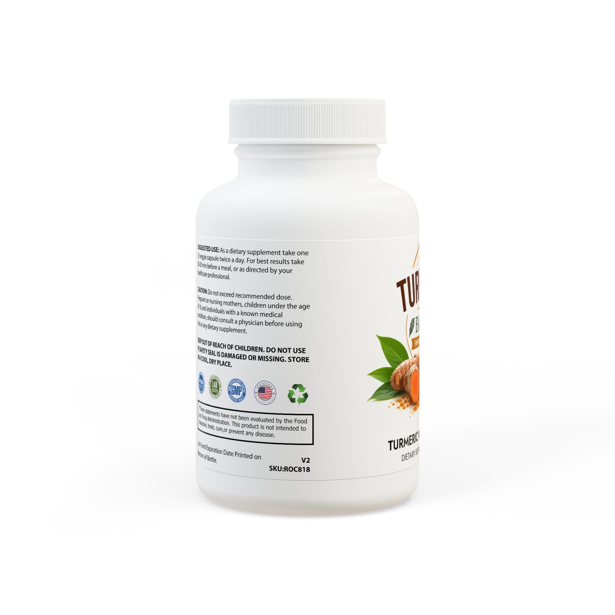 Turmeric with BioPerine® (Black Pepper Fruit Extract) Supplement (60 Capsules)