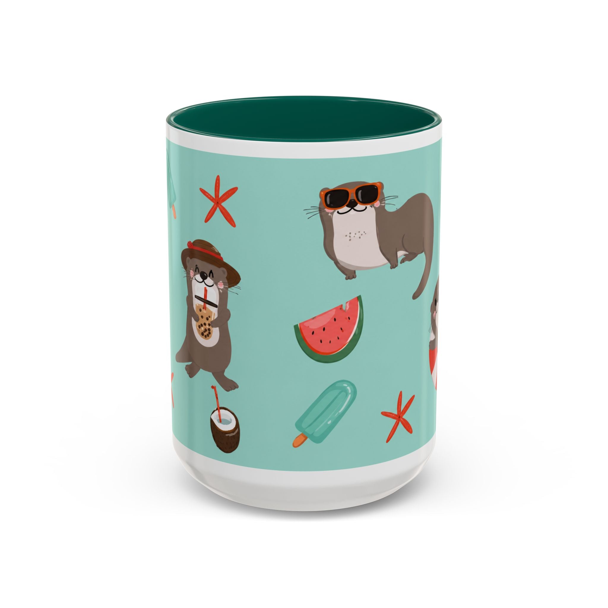 Summer Otter Pattern Coffee Mug (11oz & 15oz)
