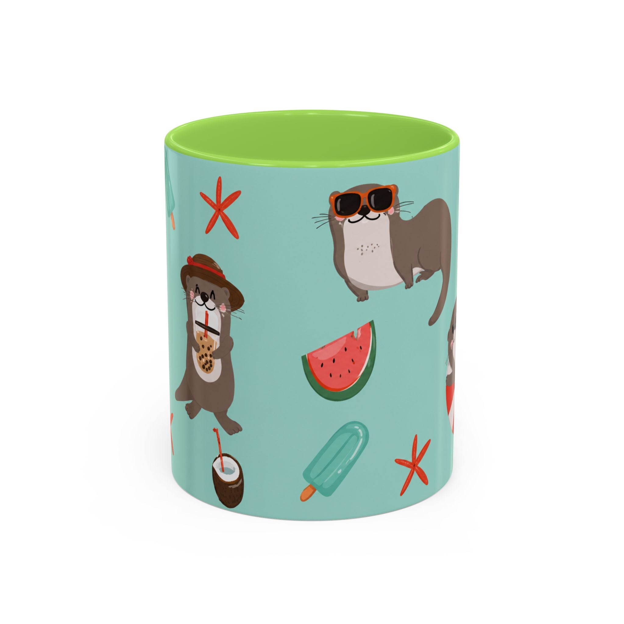 Summer Otter Pattern Coffee Mug (11oz & 15oz)