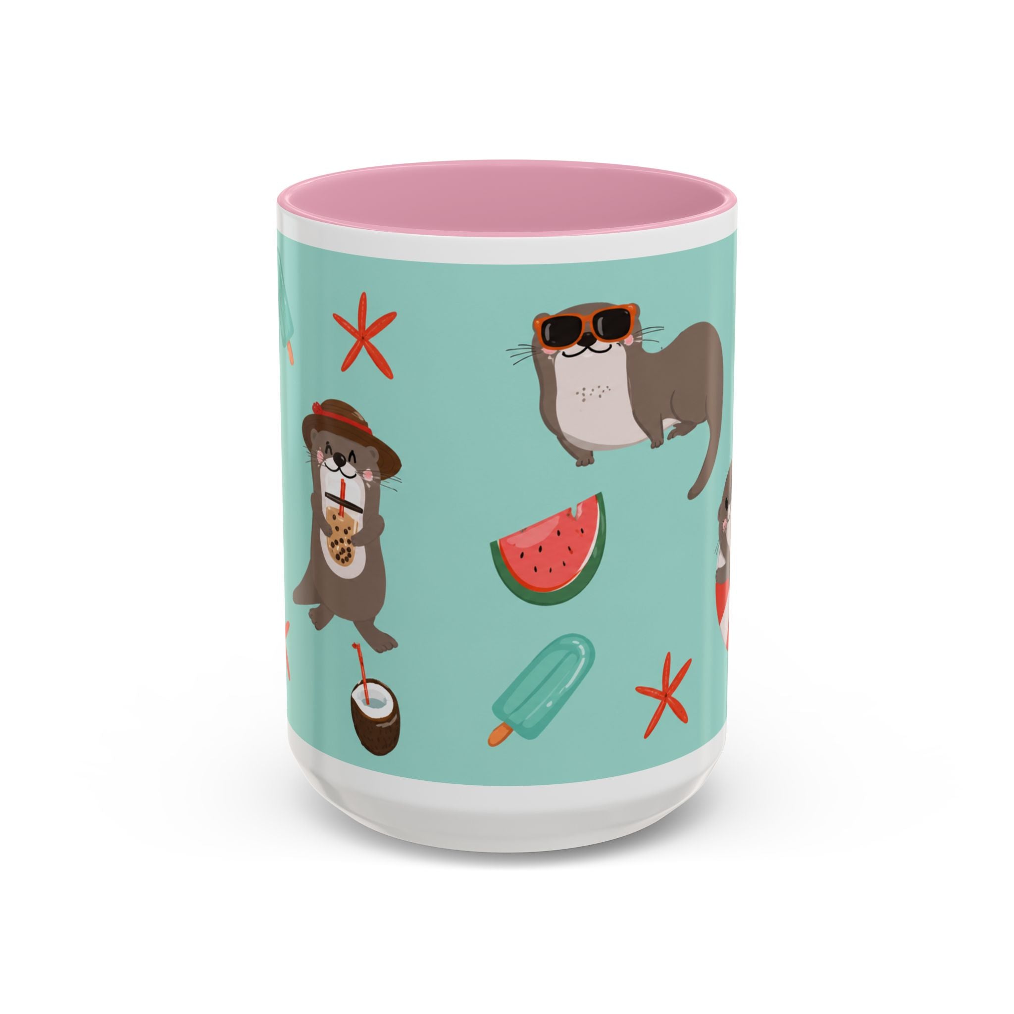 Summer Otter Pattern Coffee Mug (11oz & 15oz)