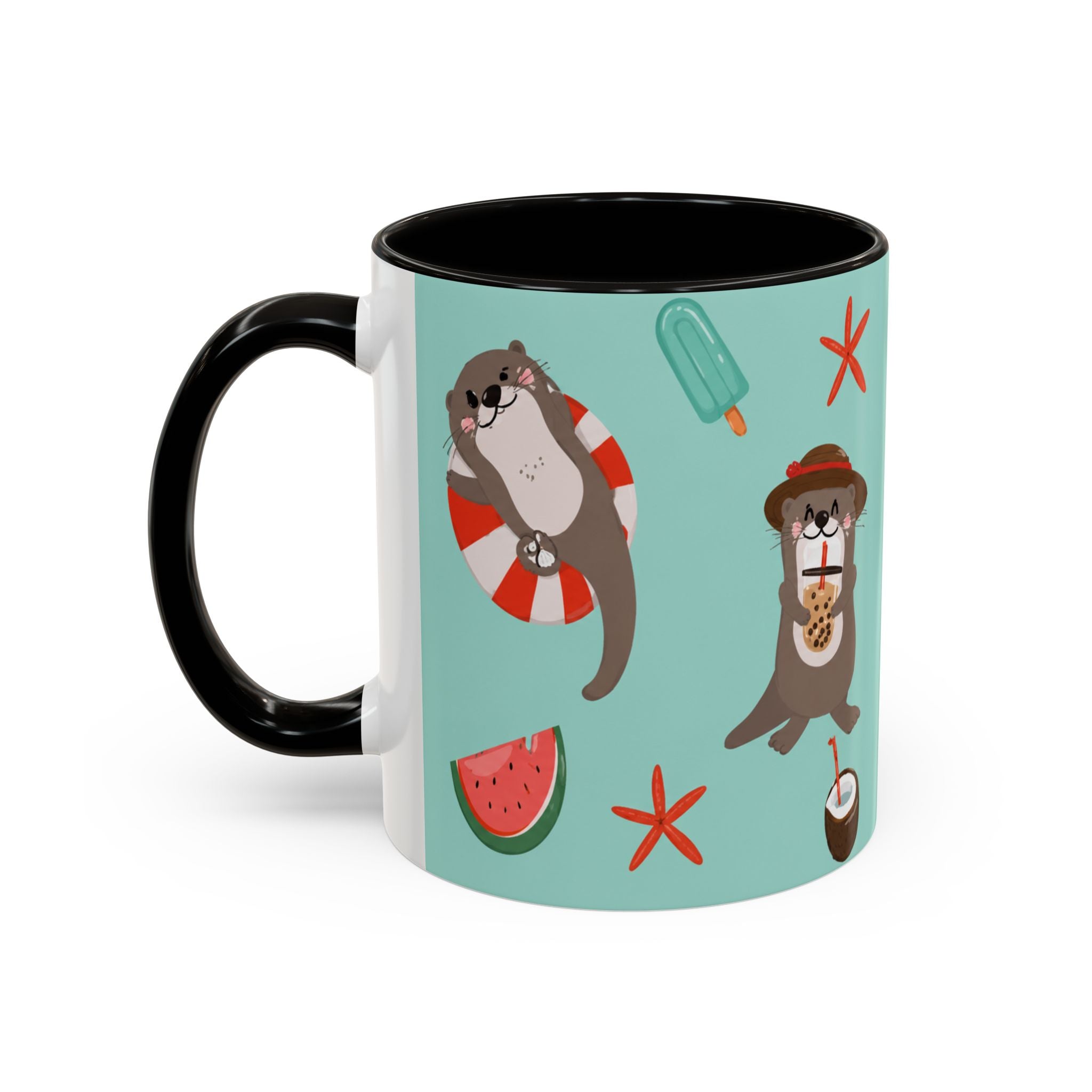 Summer Otter Pattern Coffee Mug (11oz & 15oz)