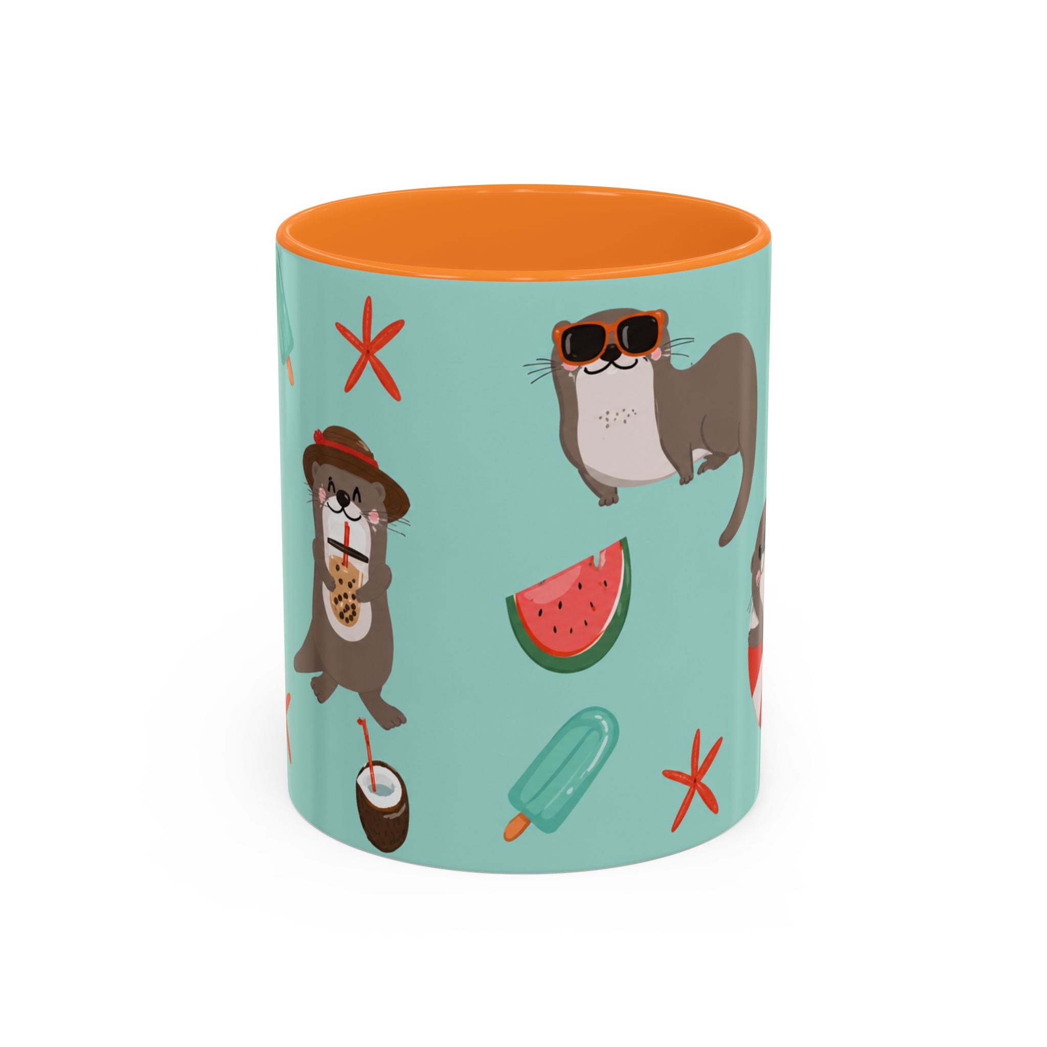 Summer Otter Pattern Coffee Mug (11oz & 15oz)