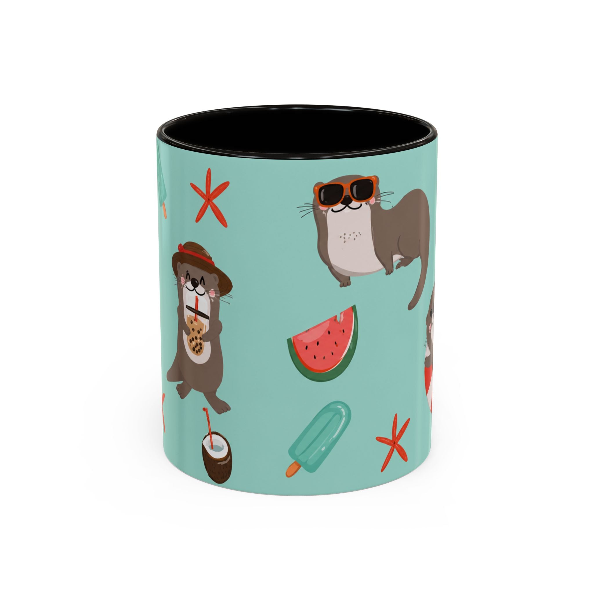 Summer Otter Pattern Coffee Mug (11oz & 15oz)
