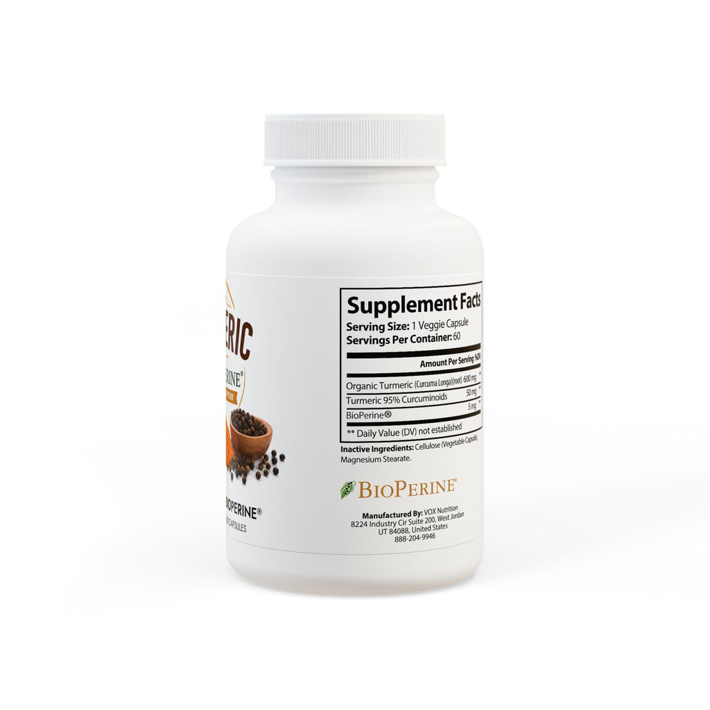 Turmeric with BioPerine® (Black Pepper Fruit Extract) Supplement (60 Capsules)