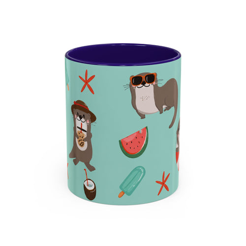 Summer Otter Pattern Coffee Mug (11oz & 15oz)