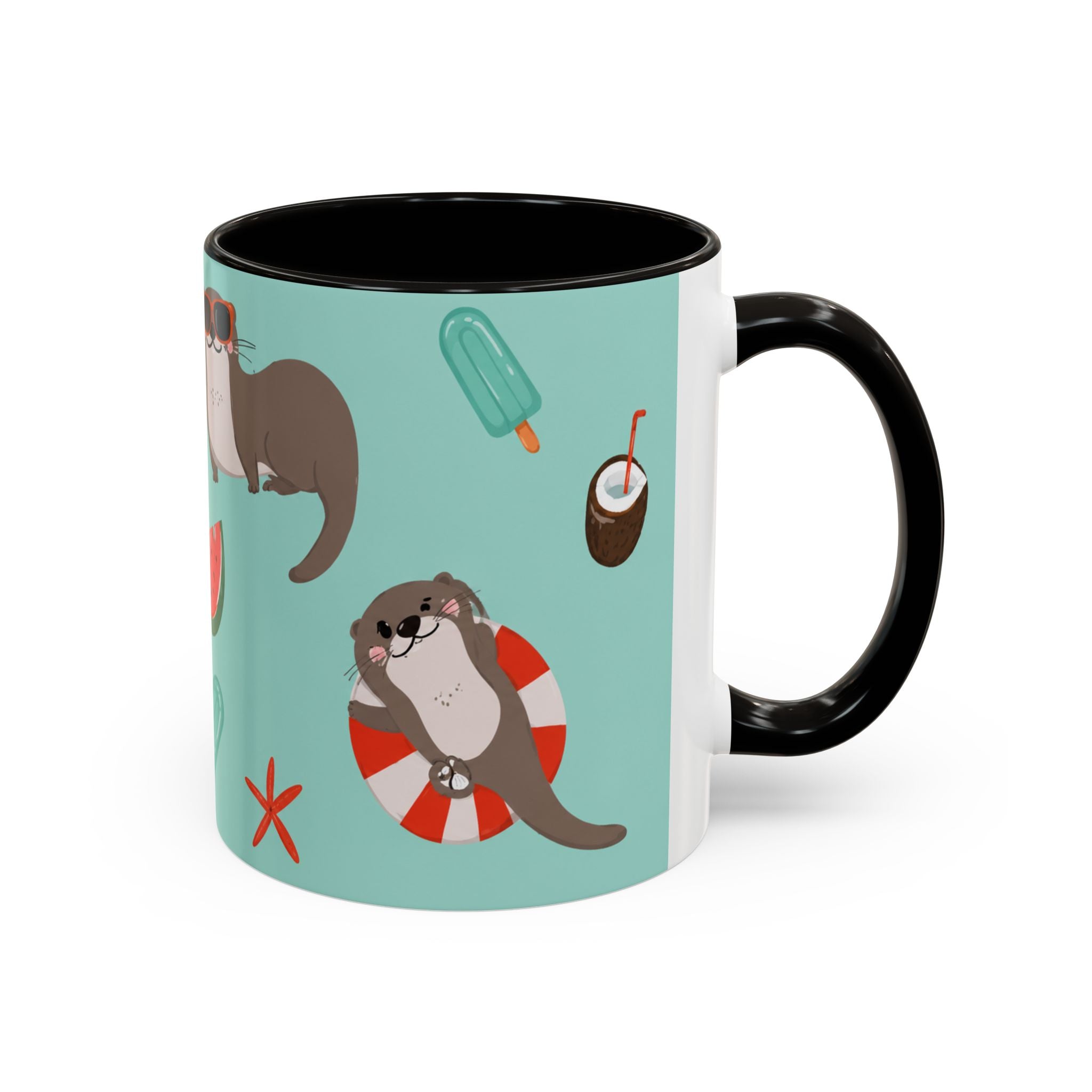 Summer Otter Pattern Coffee Mug (11oz & 15oz)