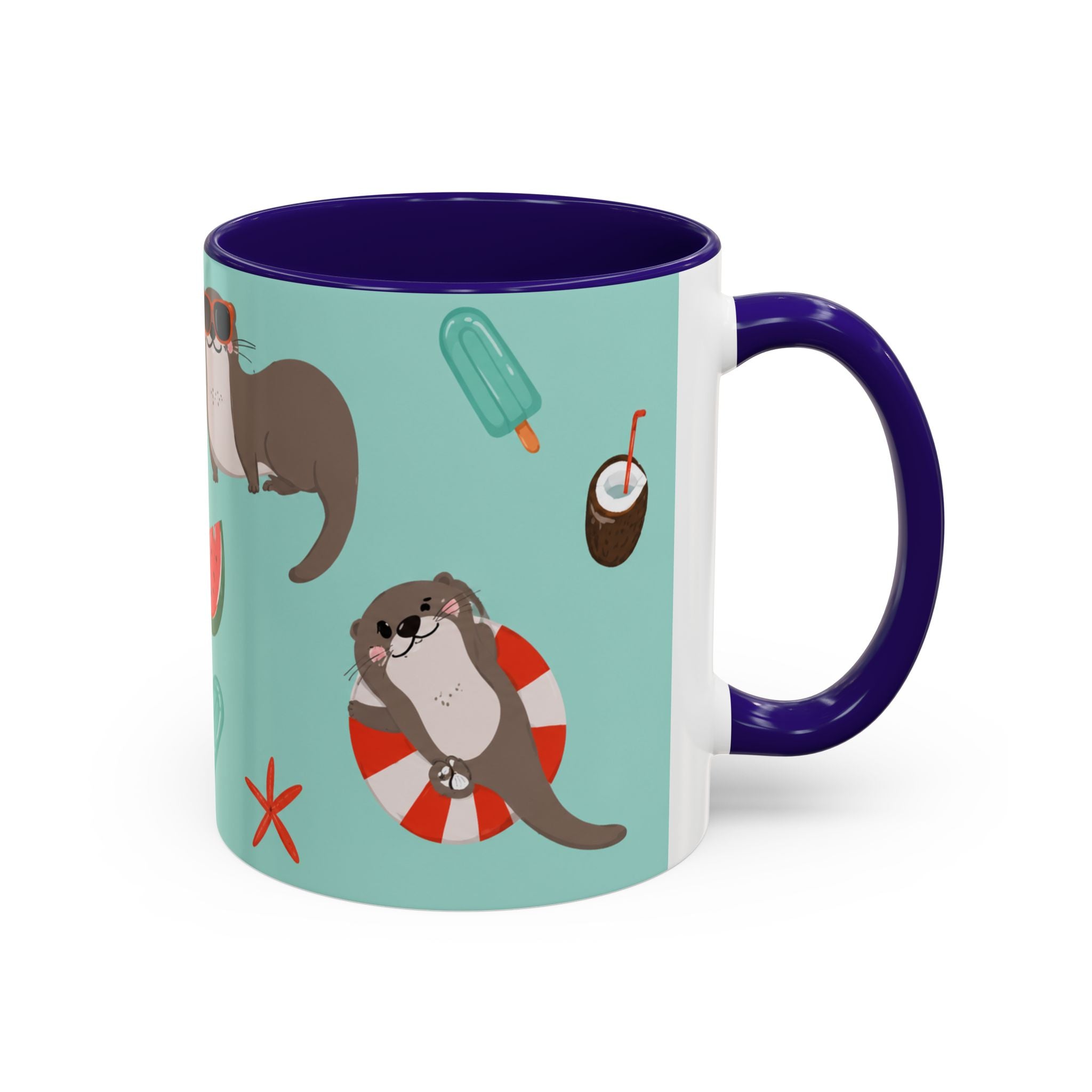 Summer Otter Pattern Coffee Mug (11oz & 15oz)