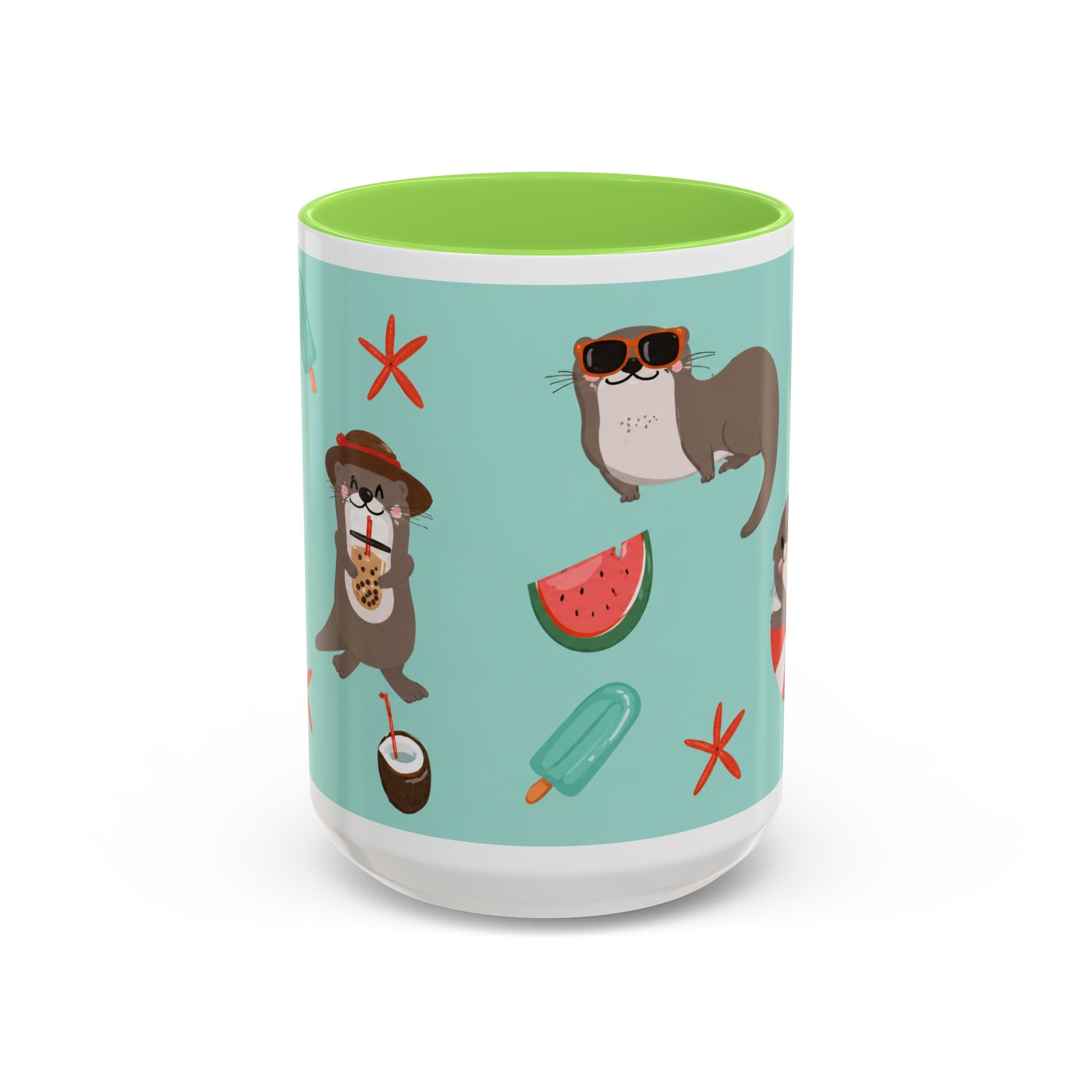 Summer Otter Pattern Coffee Mug (11oz & 15oz)