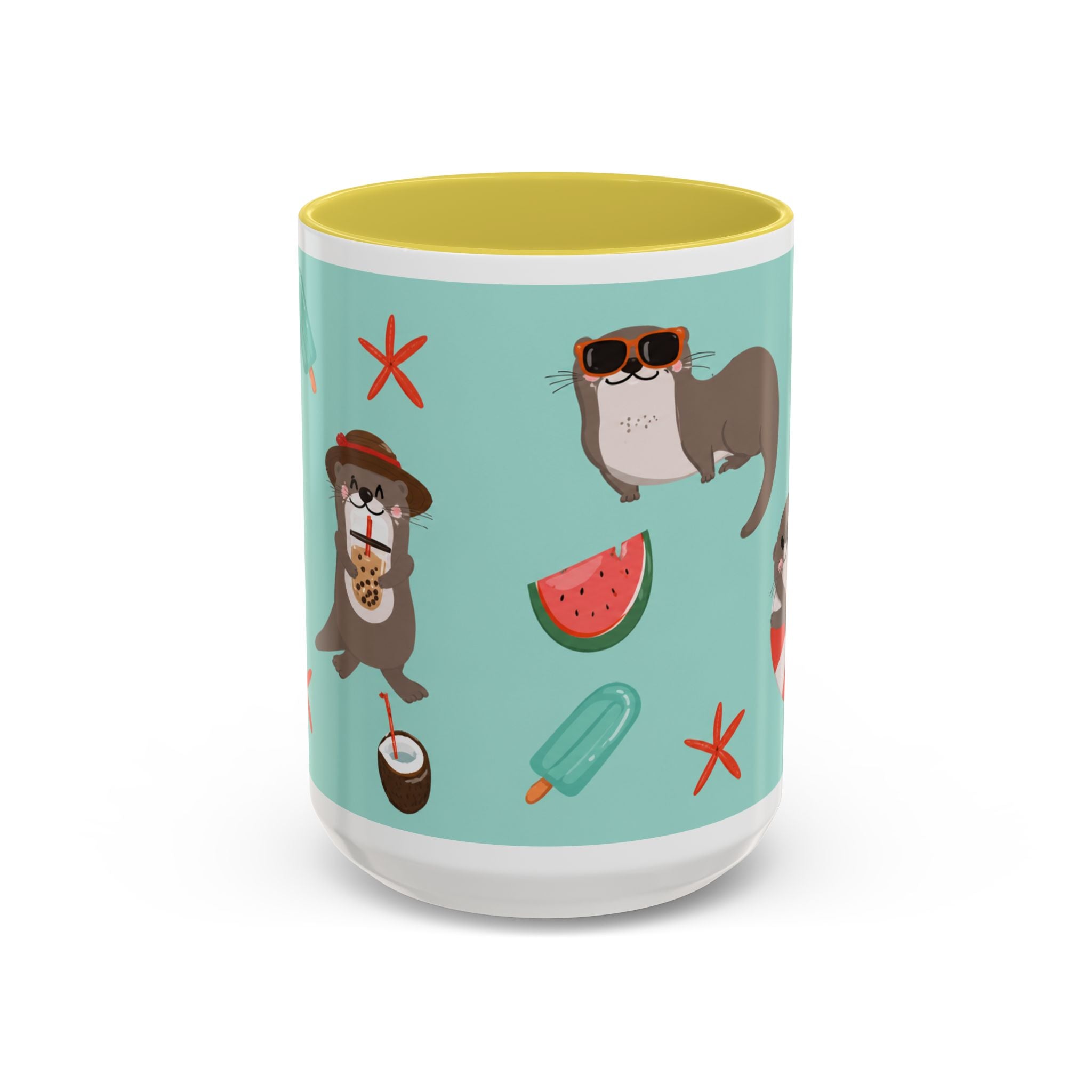 Summer Otter Pattern Coffee Mug (11oz & 15oz)