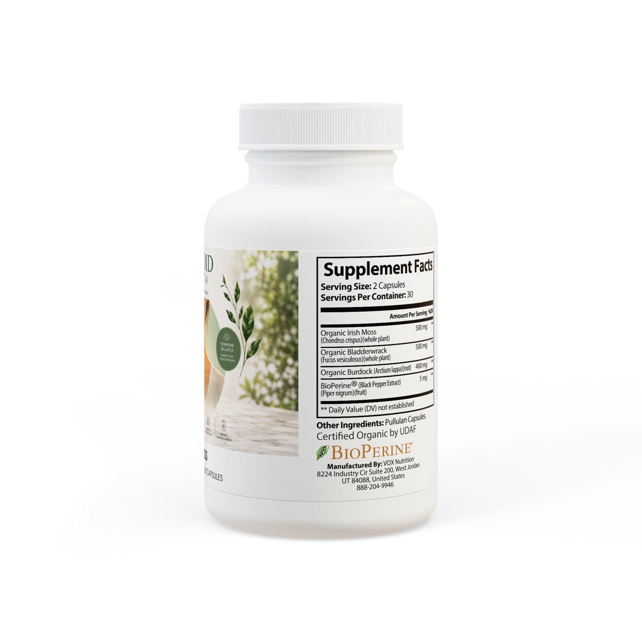 Premium Sea Moss Thyroid Support – Energy, Hormone & Metabolism Support – Irish Sea Moss Capsules for Women & Men – 60 Capsules