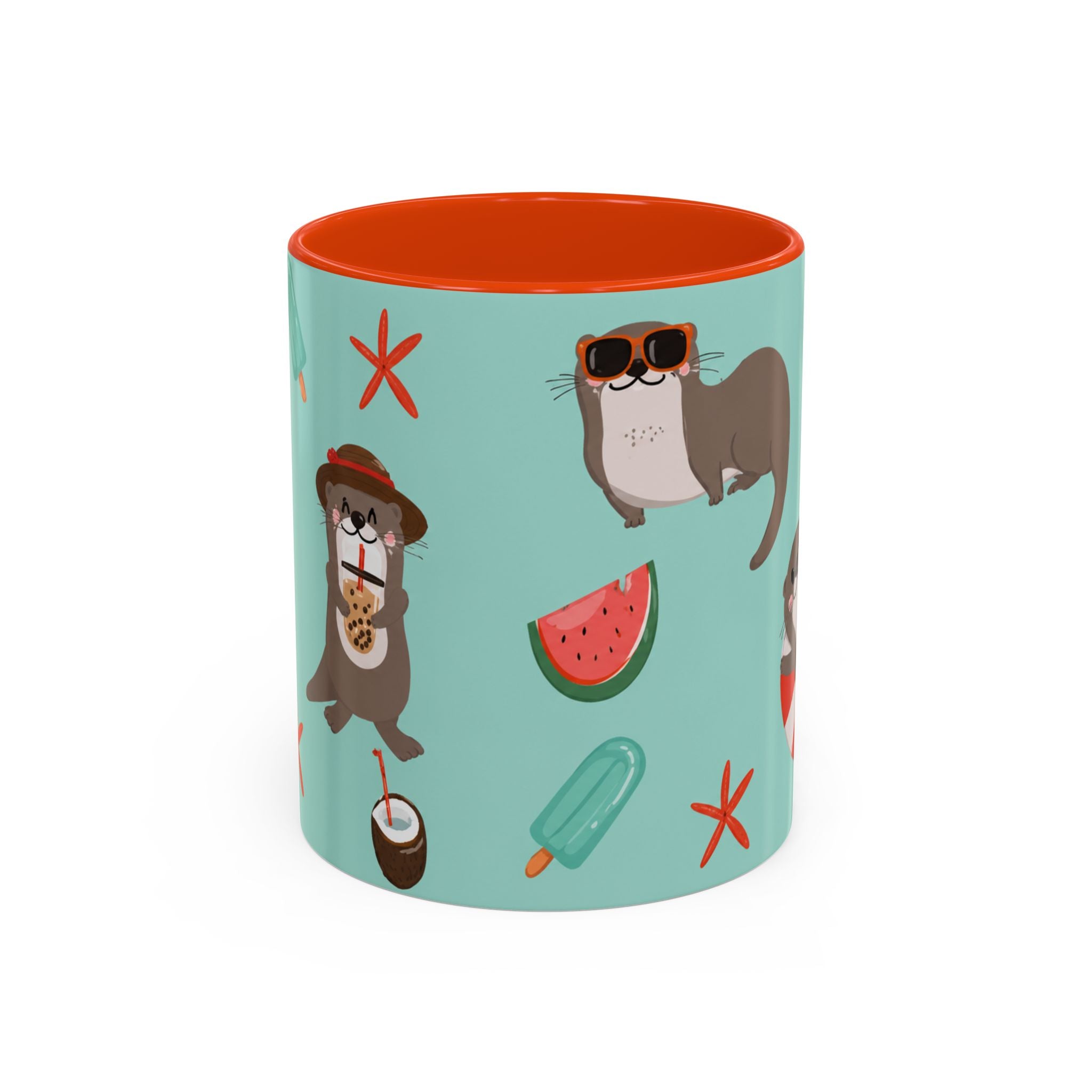 Summer Otter Pattern Coffee Mug (11oz & 15oz)