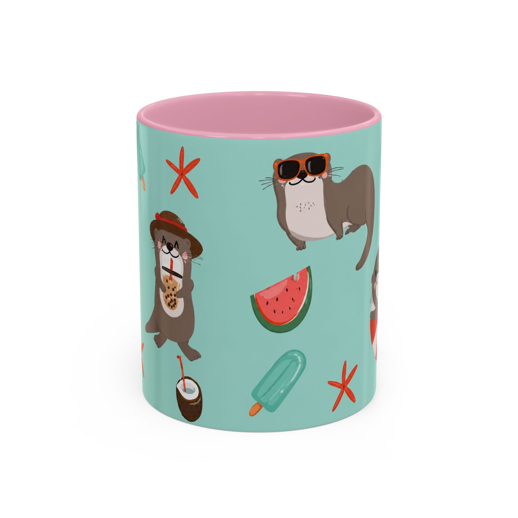 Summer Otter Pattern Coffee Mug (11oz & 15oz)