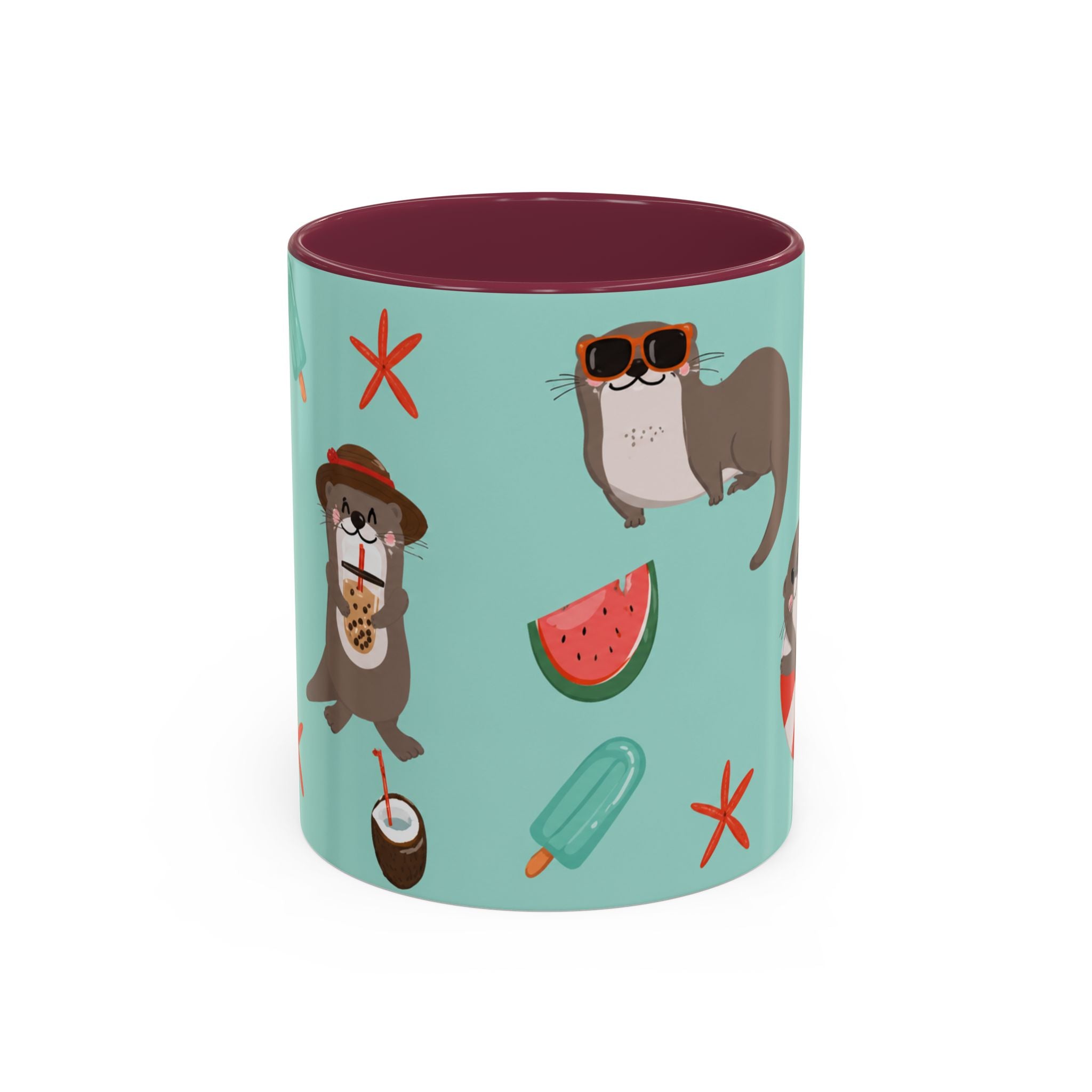 Summer Otter Pattern Coffee Mug (11oz & 15oz)