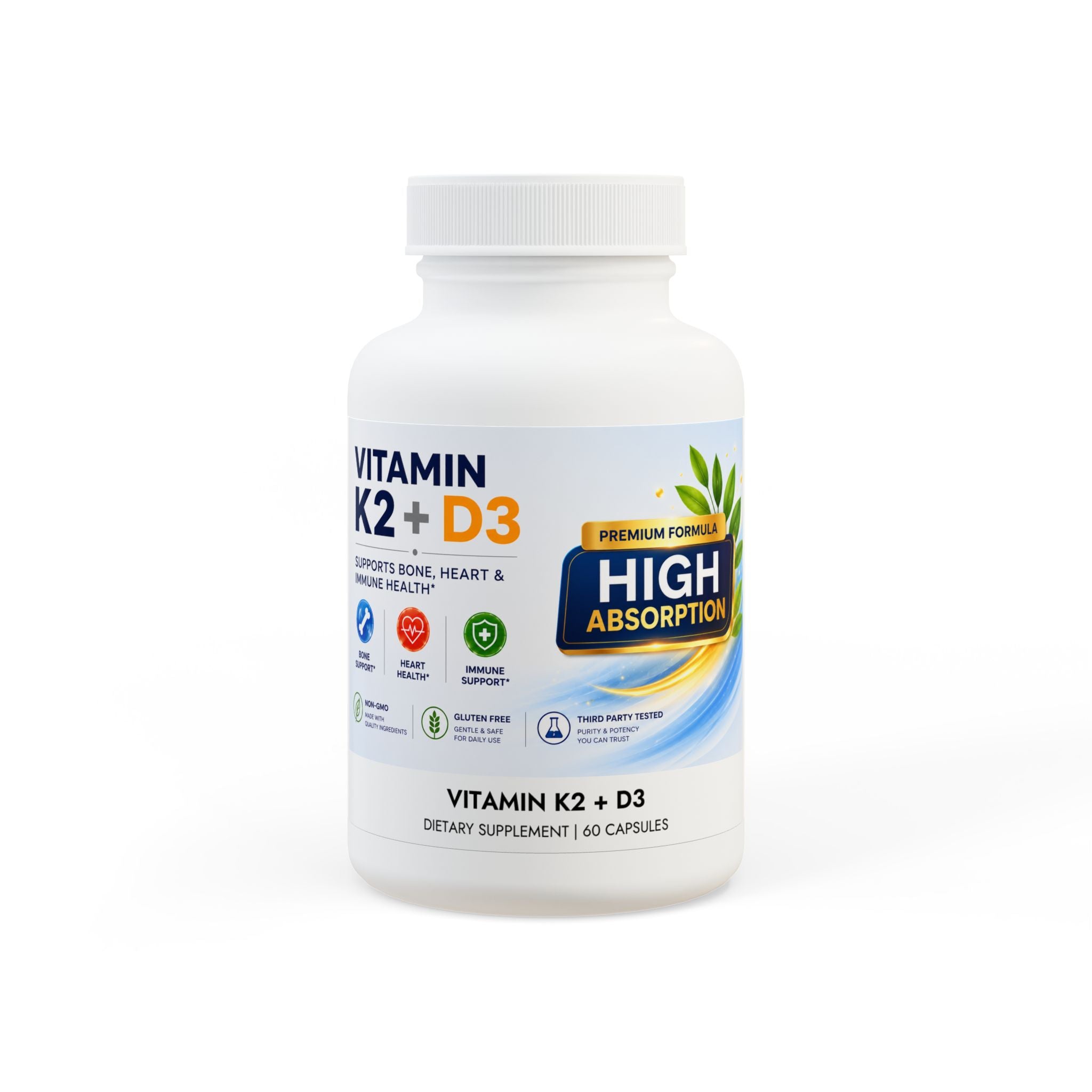 Vitamin K2 + D3 Immune & Bone Health Formula (60 Capsules)