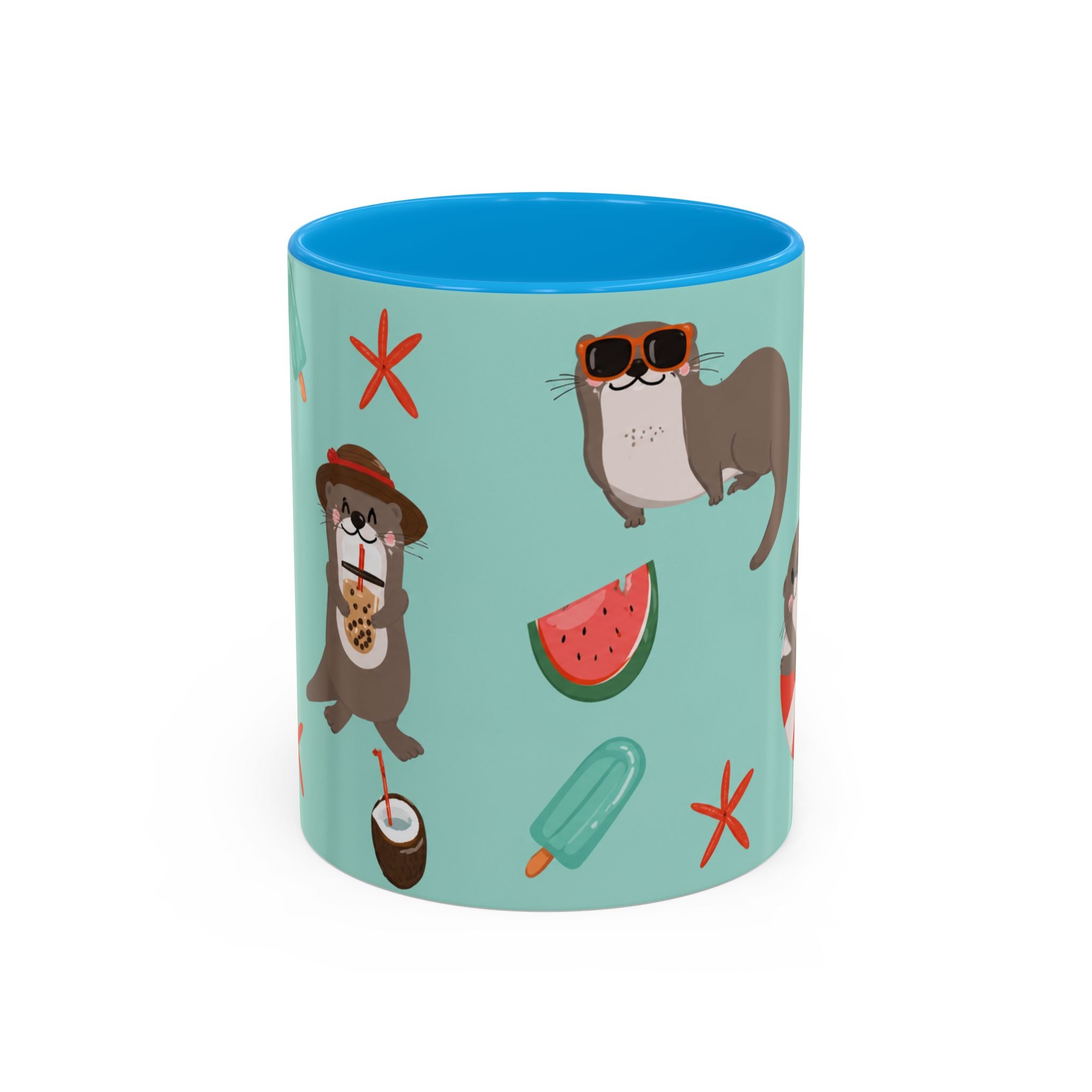 Summer Otter Pattern Coffee Mug (11oz & 15oz)